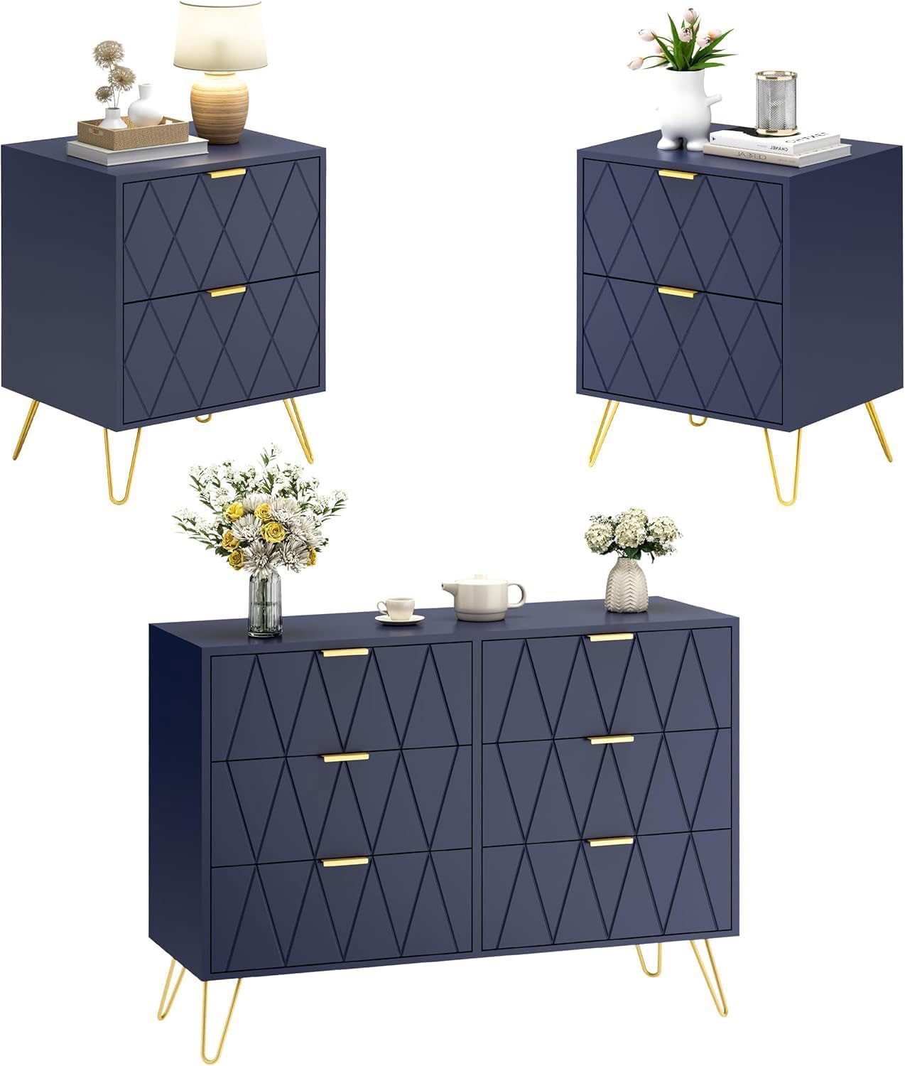 UEV Schlafzimmer-Set, 3er-Set Schlafzimmermöbel, Sparset Jugendzimmer-Set, günstig online kaufen