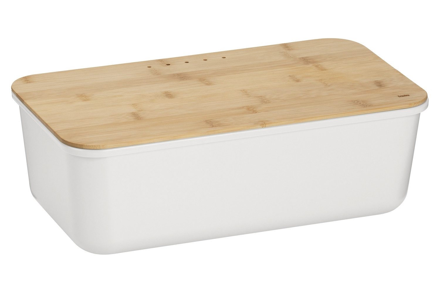 kela Brotkasten APART, B 38 x H 21 x T 12,5 cm, Weiß, Braun, Kunststoff, Bambusholz, Deckel als Schneidebrett verwendbar