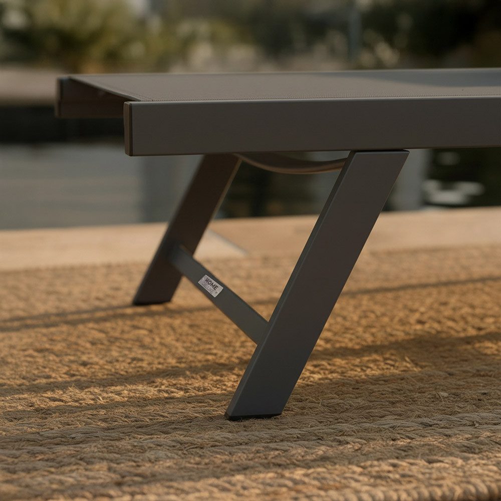 HOME DELUXE Gartenliege NAILEA - 192 x 60 x 32–96 cm, verstellbare Rückenlehne, Liegestuhl, Aluminium-Liege – Bild 4 von 5