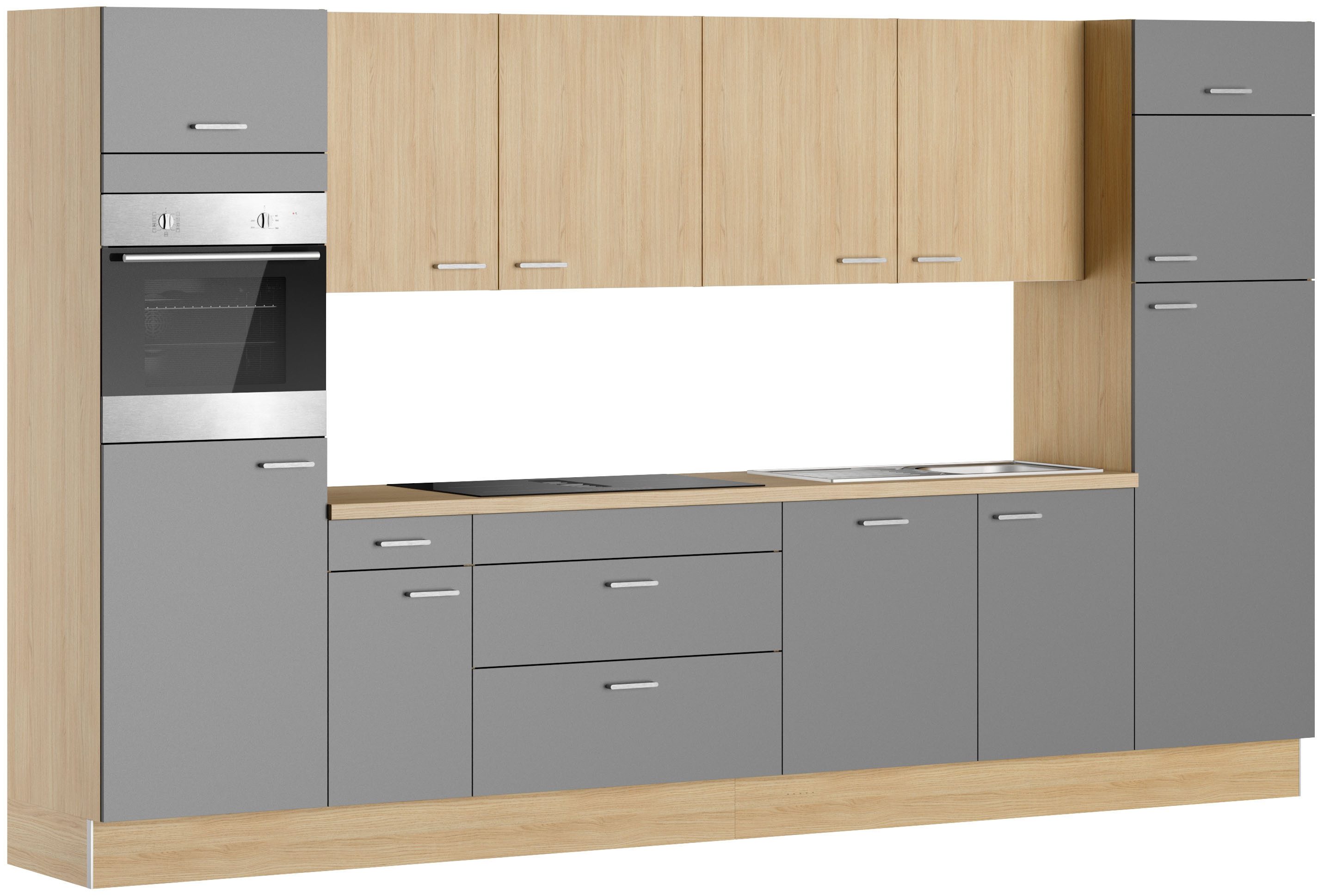 KOCHSTATION Küchenzeile KS-Lucy, Breite 360 cm, Soft-Close, inkl. Zubehör, wahlweise mit E-Geräten
