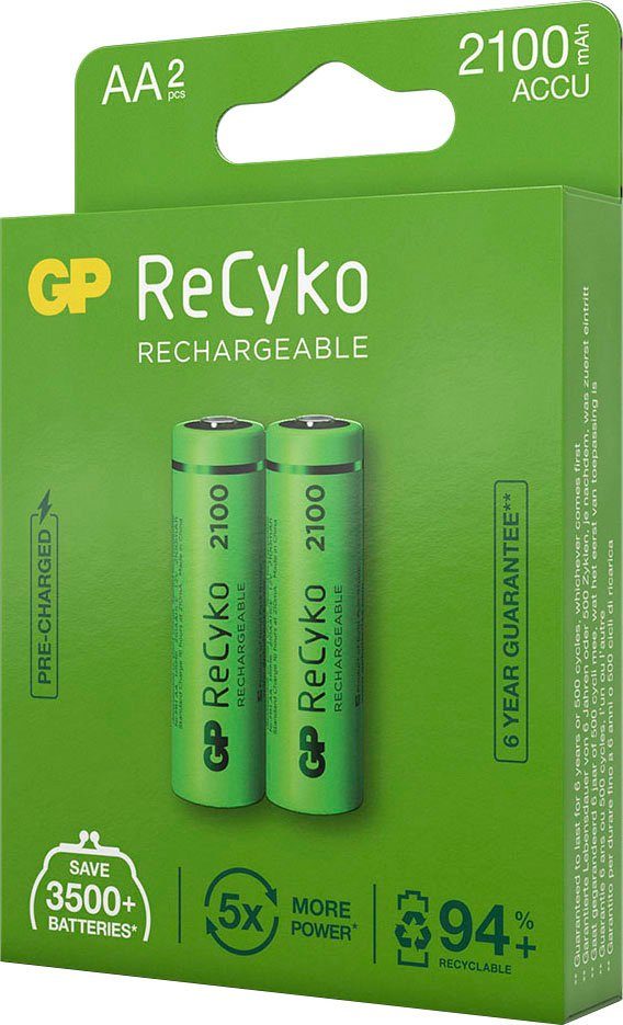 GP Batteries 2er-Pack ReCyko 210AAHC Batterie, (2 St)