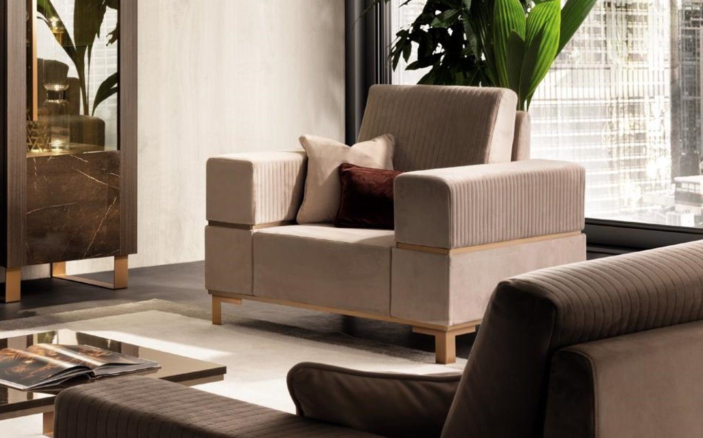 JVmoebel Sessel Sofa 1 Design Chair Sitzer arredoclassic Sessel Lounge Sofa Fernseh Chaise Luxus