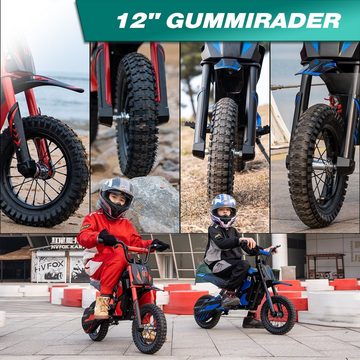 EVERCROSS TECH Elektro-Kindermotorrad 12-Zoll für Kinder von 3–12 Jahren, 300 W, 8/12/25 km/h,3 Stufen, 300W E-Motorräder für Kinder, 36V 4.0Ah, Max range 15KM