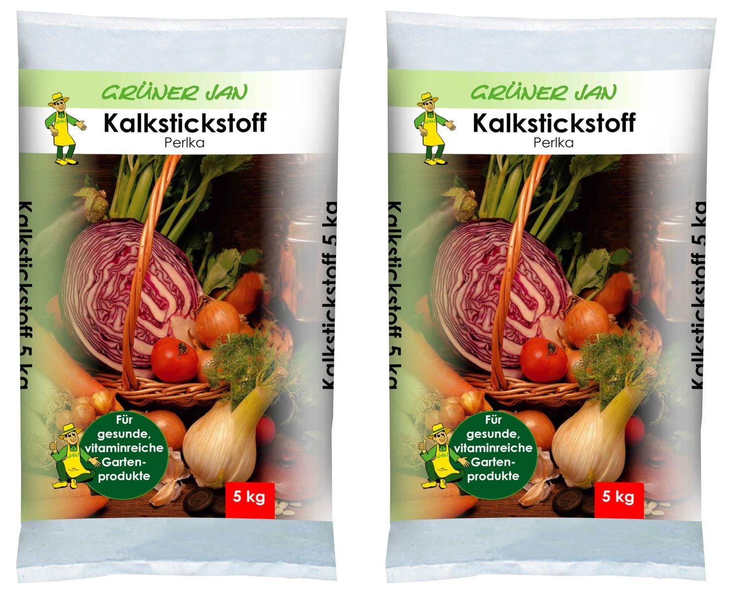 Grüner Jan Pflanzendünger 2er Set Kalkstickstoffdünger 5kg Kalk Stickstoff Spezialdünger Nährsto