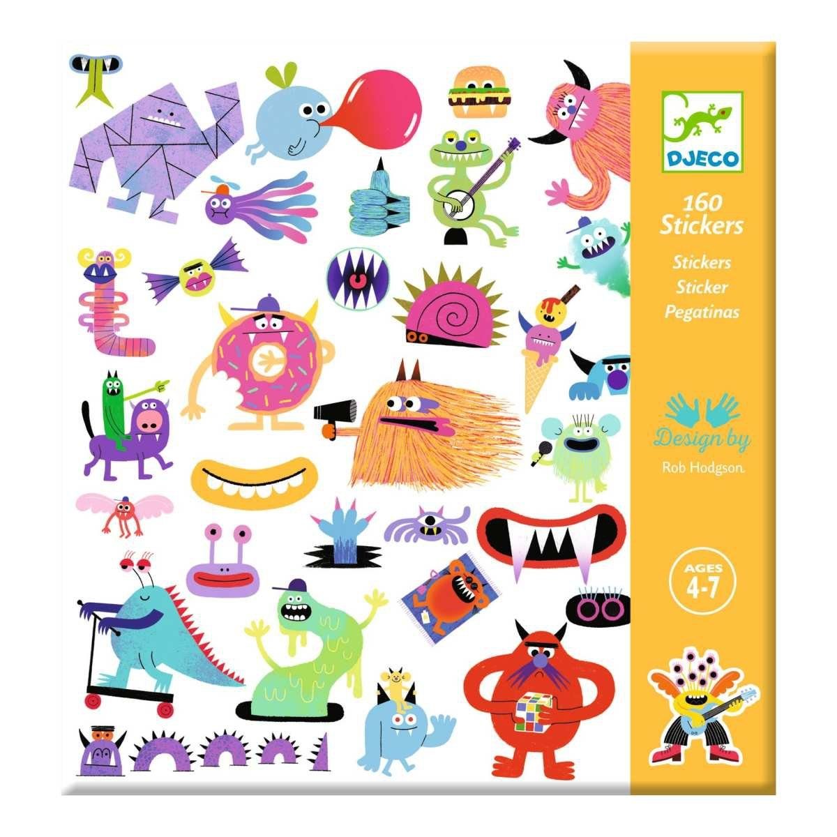 DJECO Sticker 160 DJECO Sticker für Kinder ab 4 Jahren mit tollen Motiven