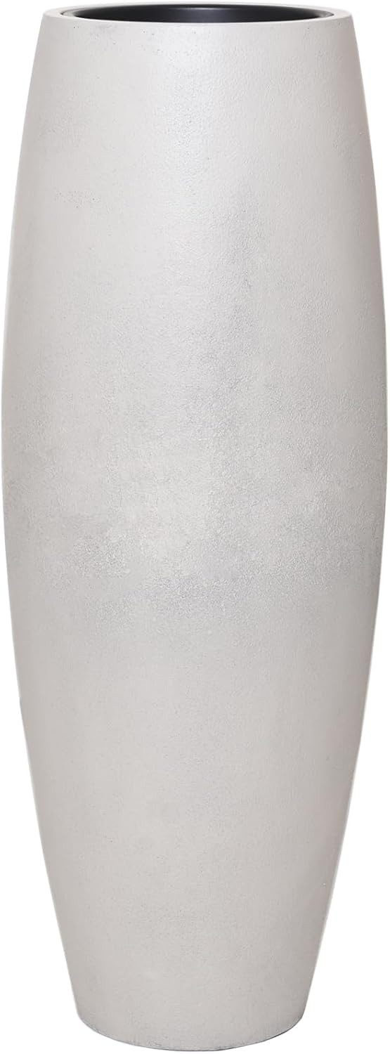 VIVANNO Bodenvase Fiberglas MAGNUM Rund -, Kieselbeige Steinoptik, Gr. Ø 37 cm x 37 cm x 100 cm x 37 cm