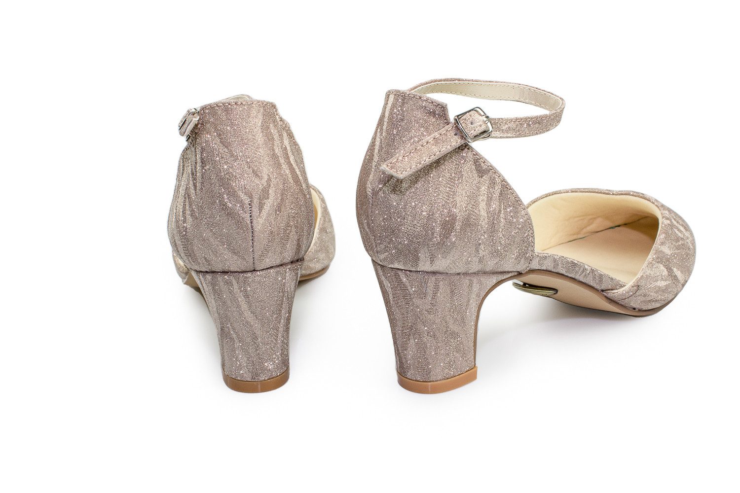 White Lady 700 brillant Glitter - Riemchen Pumps Slingpumps