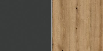 Furn.Design Garderobenpaneel Synnax (Wandgarderobe in grau mit Eiche, 90 x 50 cm), mit 8 Kleiderhaken