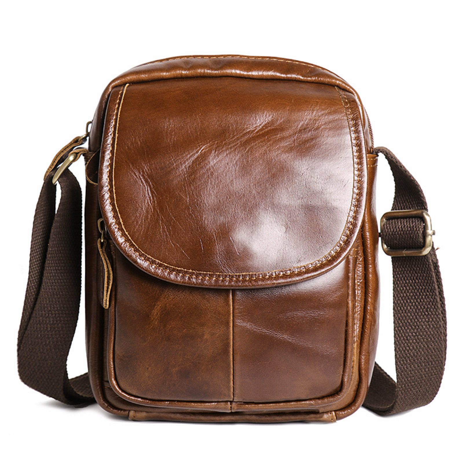 YUBRO-STUDIO Umhängetasche Herren Leder Umhängetasche Vintage Schultertasche Tablet Tasche