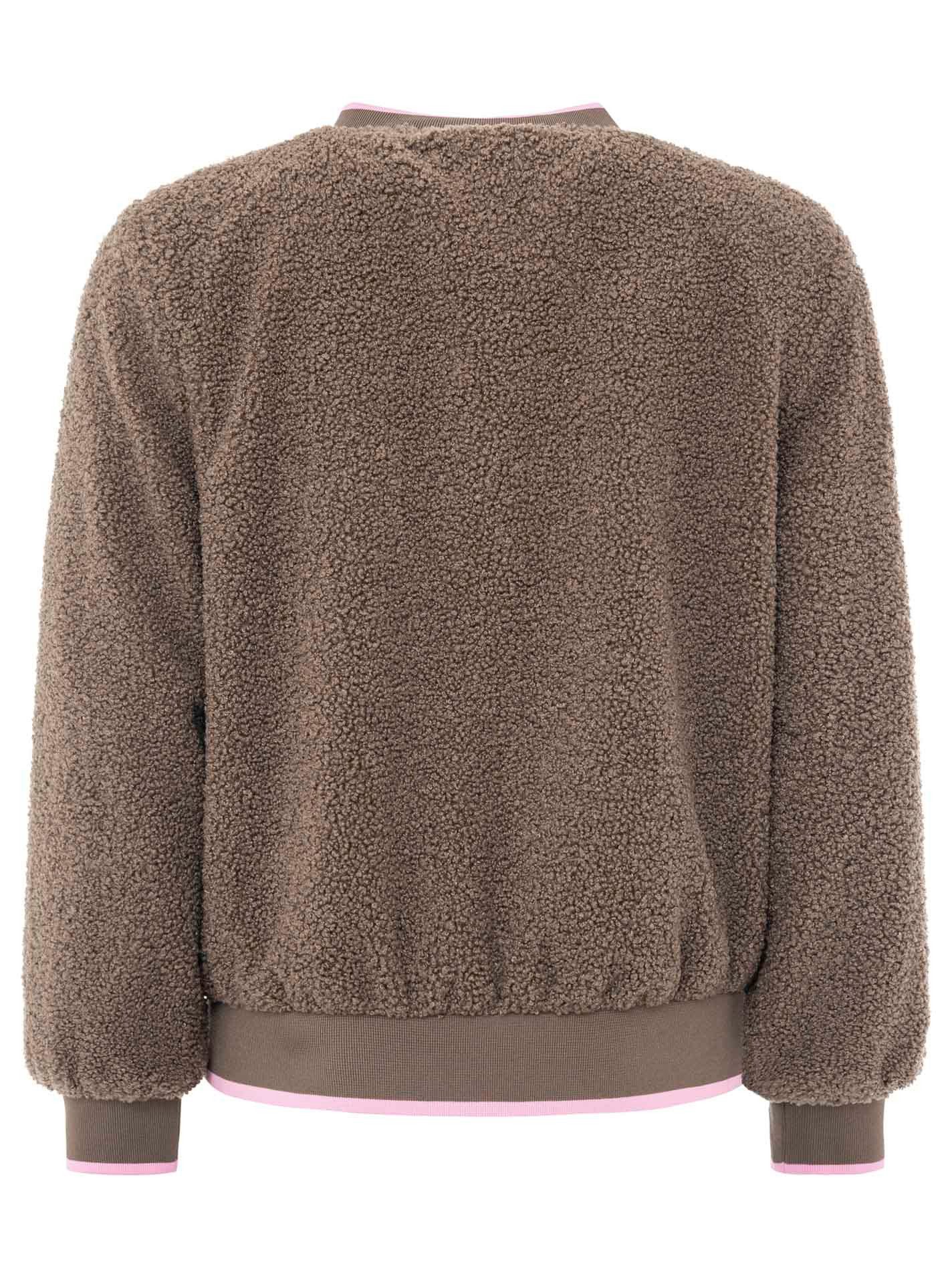 Zwillingsherz Bomberjacke Teddy Bomberjacke "Smile / Good Vibes" Seitliche günstig online kaufen