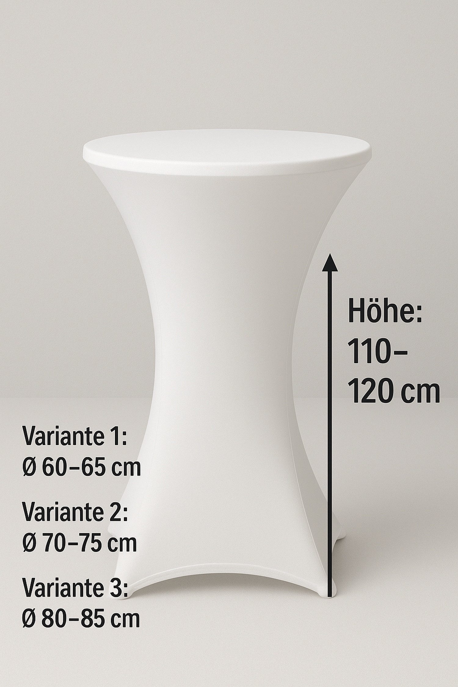 EXKLUSIV HEIMTEXTIL Stehtischhusse, Material: 90 % Polyester 10% Elasthan, ca. 140 g/m²