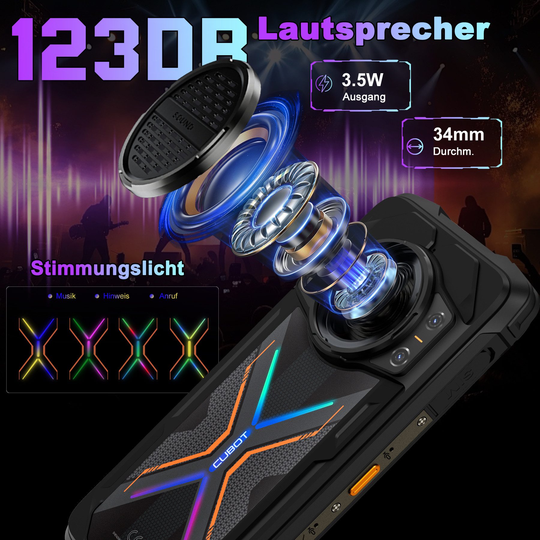 Cubot KingKong Power 3 4G Outdoor Smartphone (17,06 cm/6.72 Zoll, 256 GB Speicherplatz, 100 MP Kamera, 6,72'' FHD+ Display, 10200mAh, IP68/IP69K, Dual SIM 4G, N – Bild 4 von 5