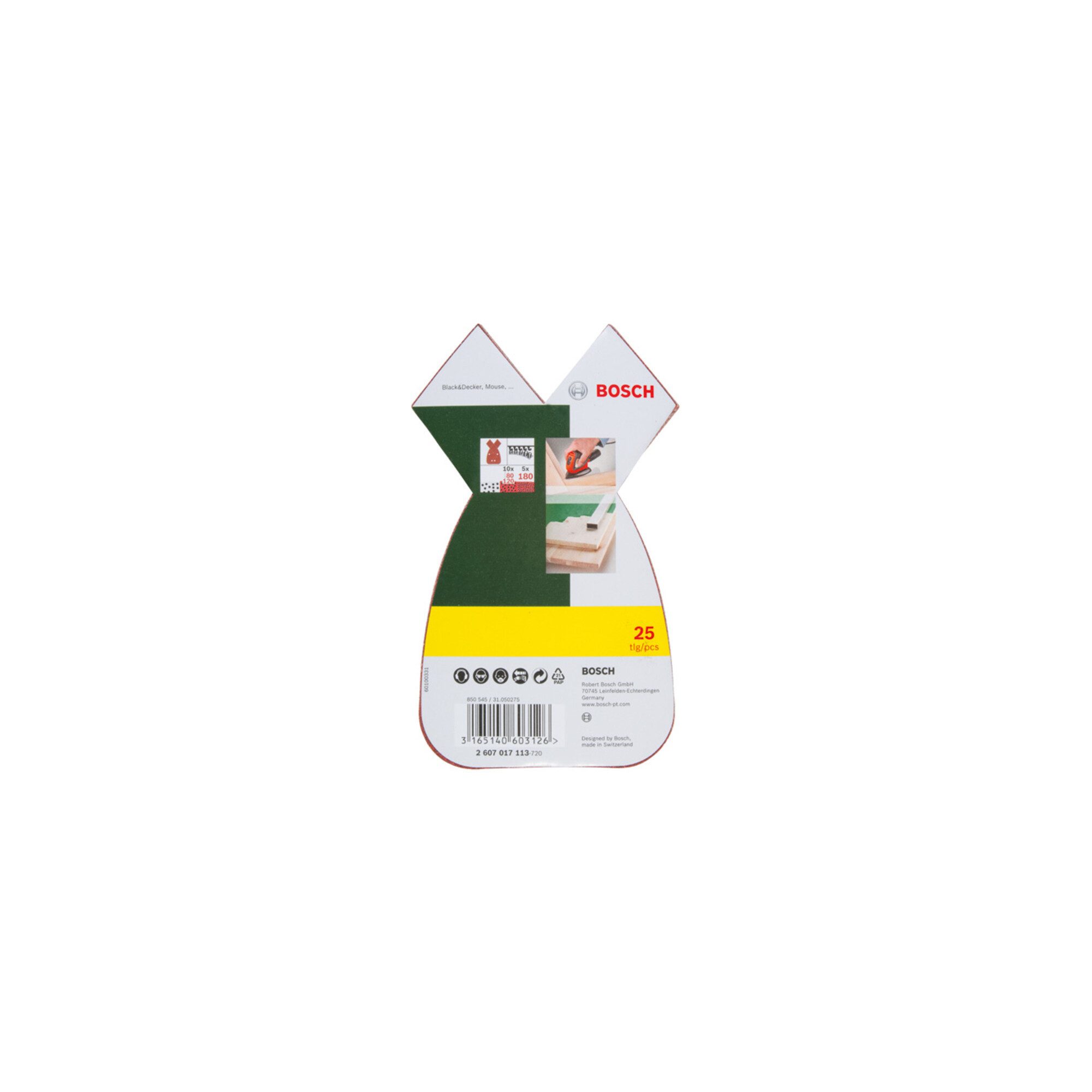Bosch Professional Schleifpapier Bosch Schleifblatt-Set für Multischleifer, 25-teilig, 10 x 80, 10 x 12