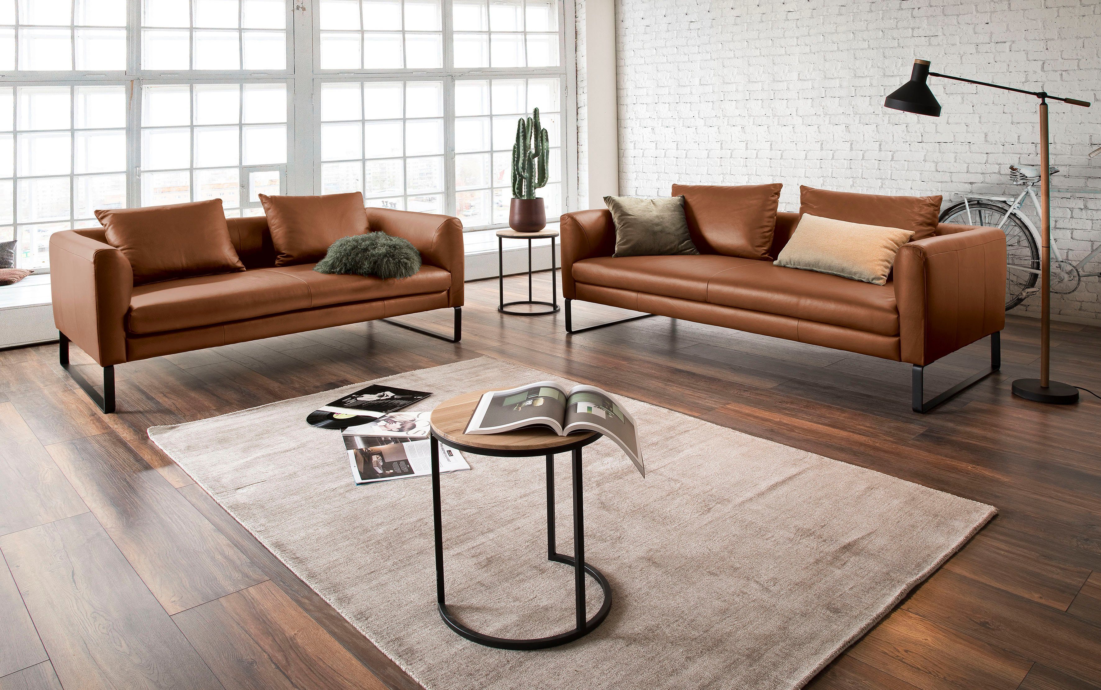 3C Candy Sofa Avola bequem und elegantes Leder-Sofaset, tolle Verarbeitungsdetails, Garnitur: Sofaset bestehend aus 2,5-Sitzer und 3-Sitzer