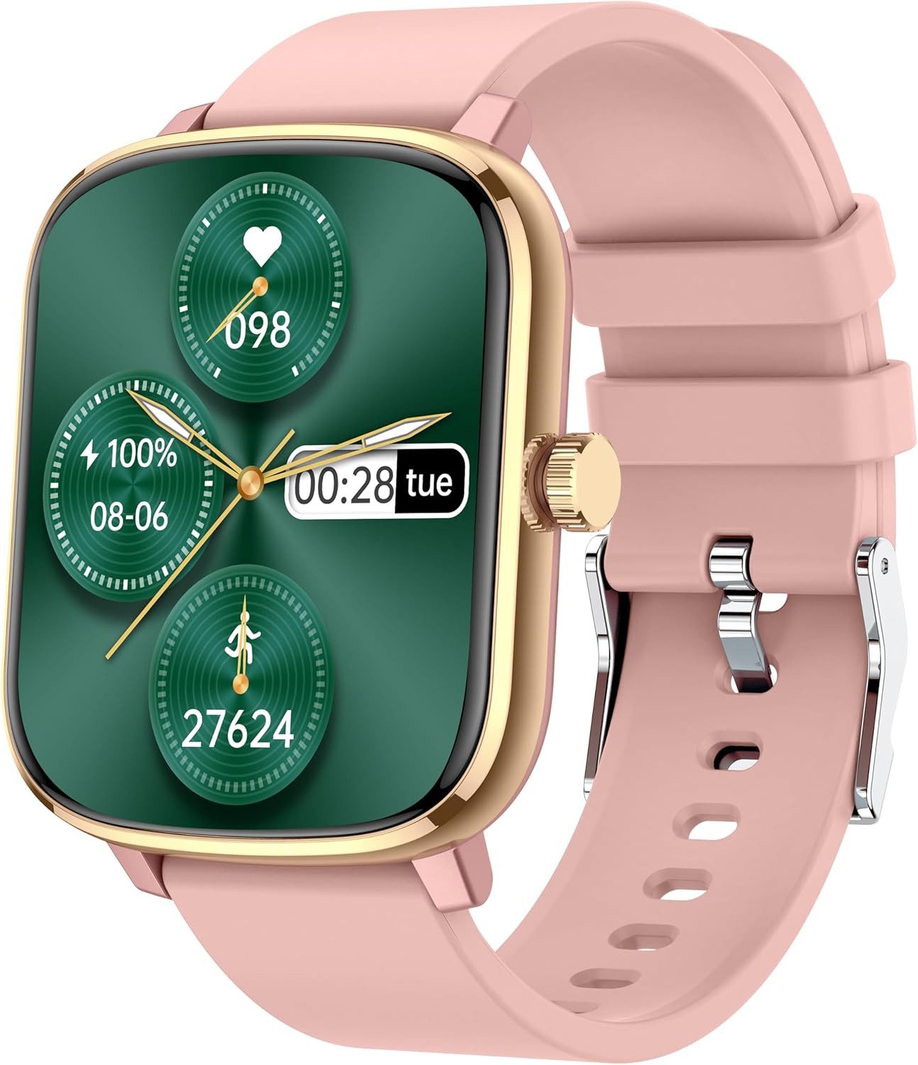 Zevelora Damen's und Herren's Fitness-Tracker Smartwatch (1.69 Zoll, Android/iOS), mit Blutdruckmessung Pulsuhr Schlafmonitor Sportuhr Schrittzähler
