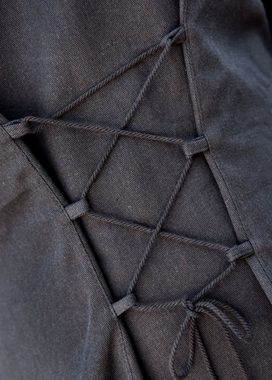 Battle Merchant Burgfräulein-Kostüm Mittelalterliches Kleid schwarz mit Samt-Details "Meira", Gr. XXL