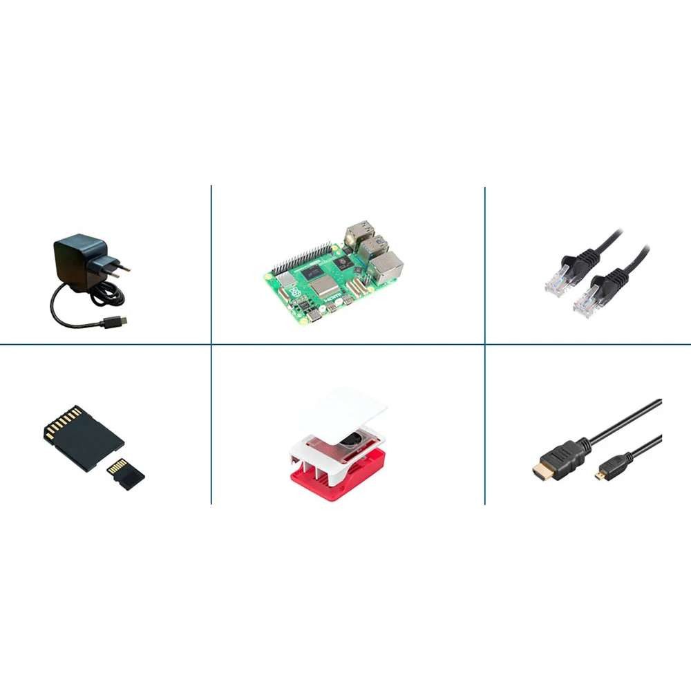 Raspberry Pi Raspberry Pi PI5 - 08GB - FULL KIT - Weiss / Rot Mini-PC