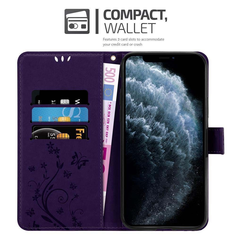 Cadorabo Handyhülle für iPhone 11 PRO MAX Hülle Apple iPhone 11 PRO MAX, Hülle Schutzhülle Blumen Flower mit Standfunktion Kartenfach Magnet