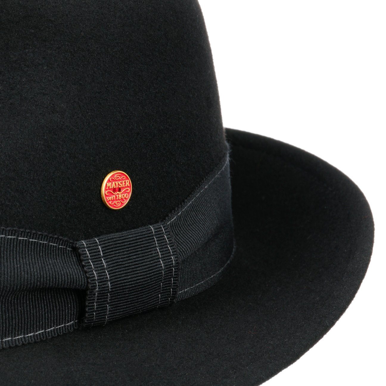 Filzhut mit the Fedora Made (1-St) Mayser in schwarz EU Ripsband,