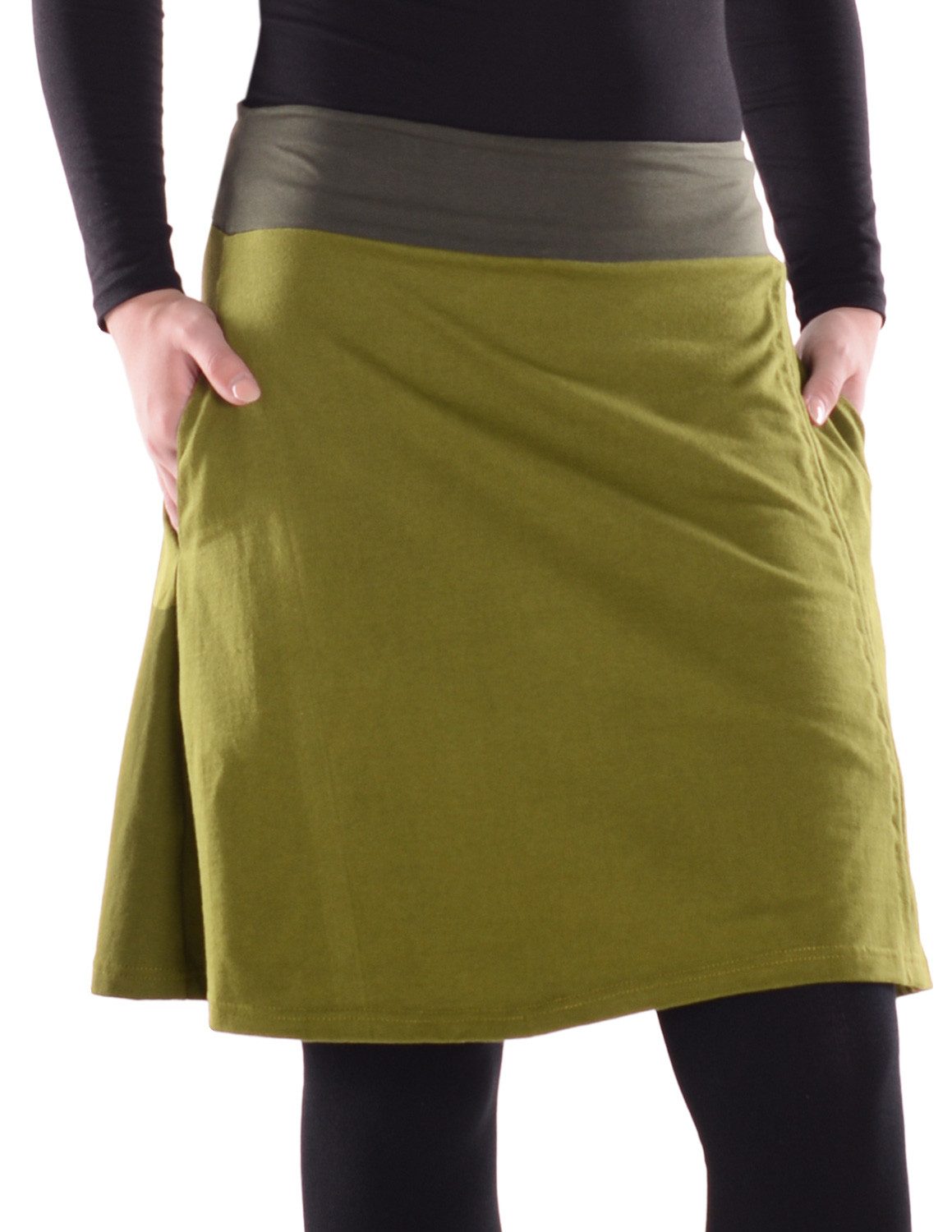 Vishes Jerseyrock Damen Rock Baumwolle casual elastischer Bund verstellar m günstig online kaufen