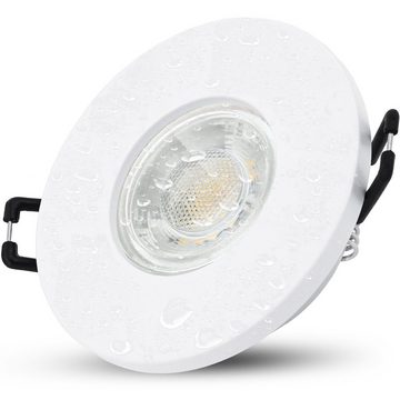 linovum LED Einbaustrahler Bad LED Einbauleuchte IP65 warmweiss GU10 6W 230V - Einbauspot, Leuchtmittel inklusive, Leuchtmittel inklusive