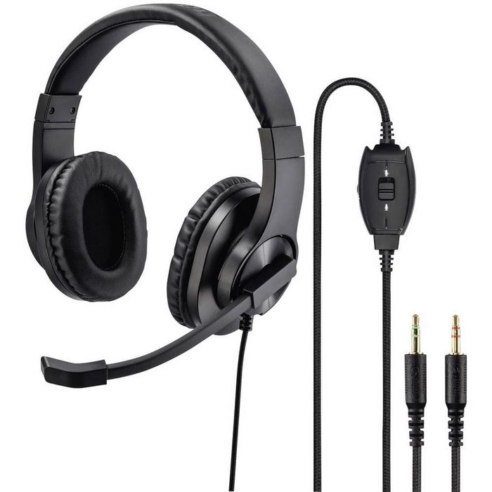 Hama PC-Office-Headset "" Stereo Kopfhörer (Lautstärkeregelung Mikrofon-Stummschaltung)