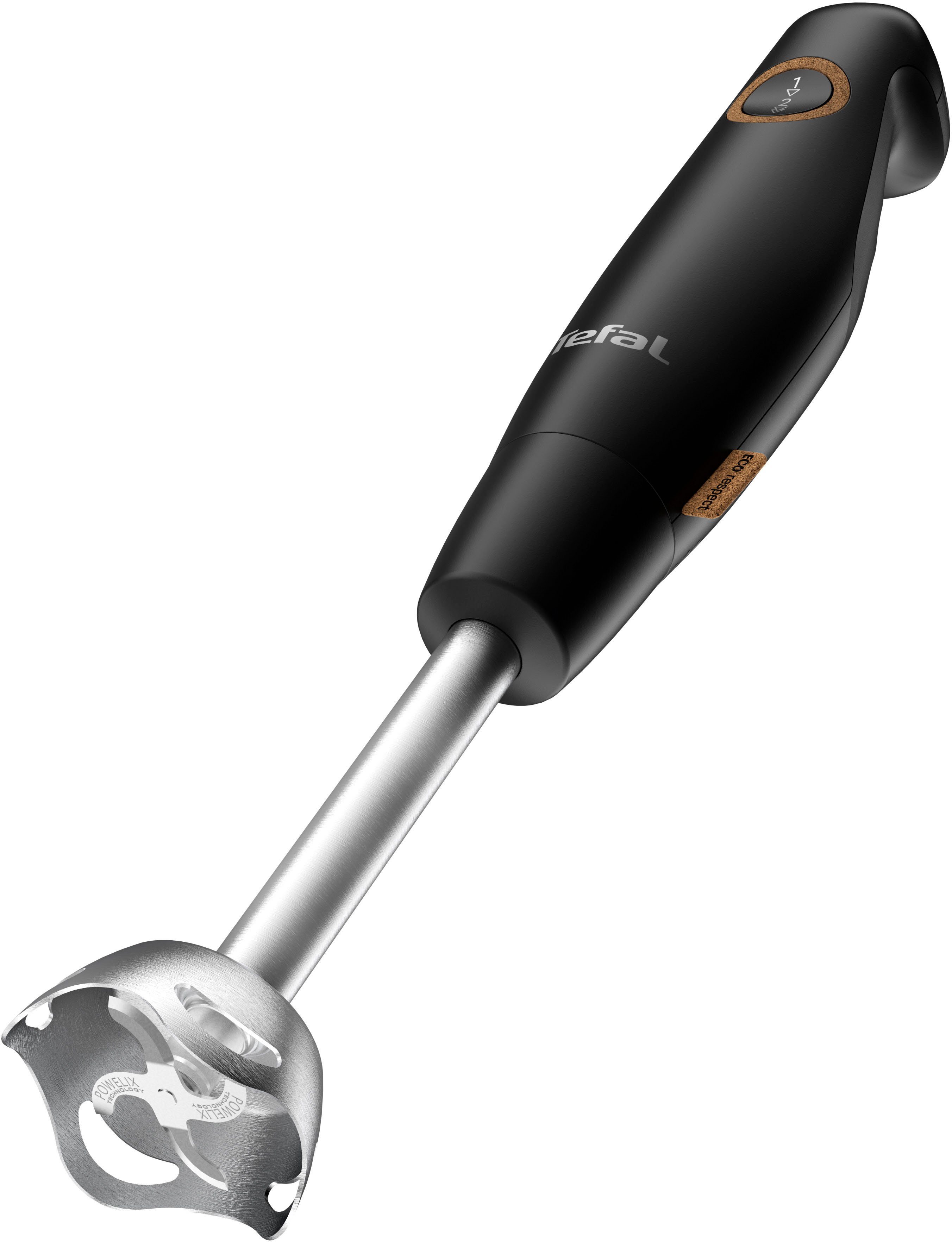 Tefal Stabmixer HB46E8 Eco Respect, 600 W, 4 Powelix-Klingen, Spritzschutz, ergonomischer Griff