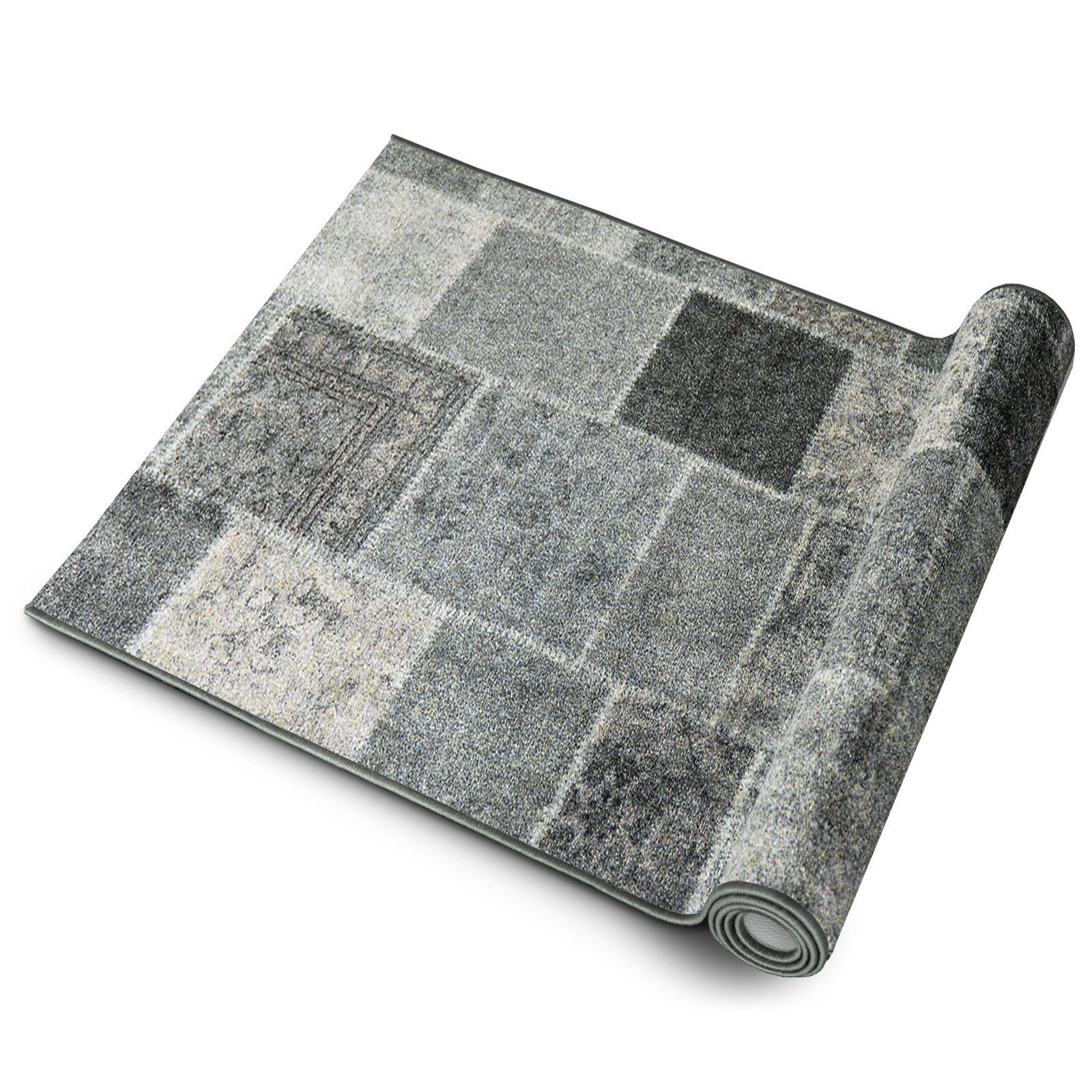 Floordirekt Läufer Monsano, Teppichläufer erhältlich in 2 Farben & vielen Größen, rechteckig, Höhe: 7 mm, Patchwork-Design