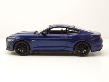 Maisto® Modellauto Ford Mustang GT 2015 blau metallic Modellauto 1:24 Maisto, Maßstab 1:24