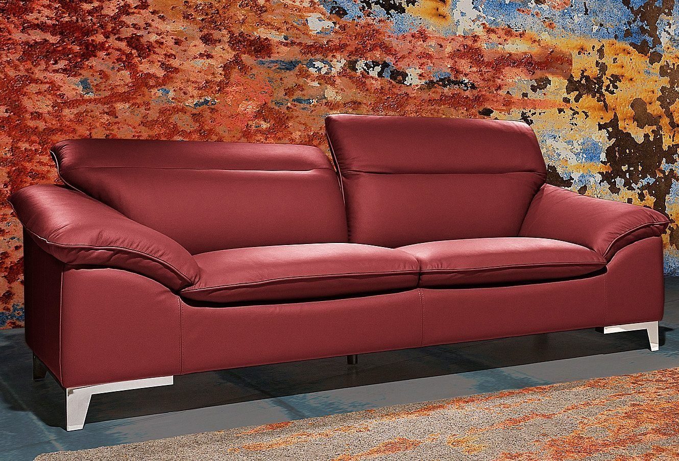 COTTA Polstergarnitur Teresa, (Set), Set bestehend aus: 2-Sitzer mit Kopfteilverstellung & Hocker