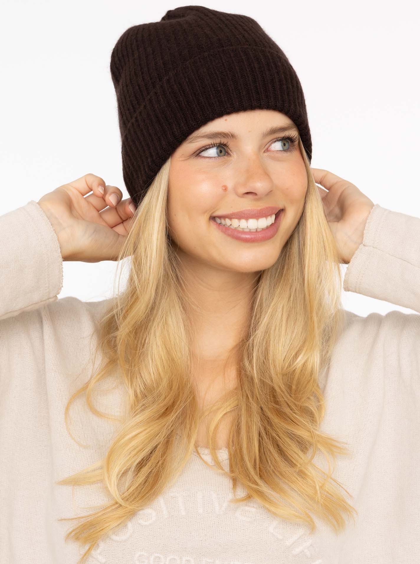 Zwillingsherz Beanie mit Rippe günstig online kaufen