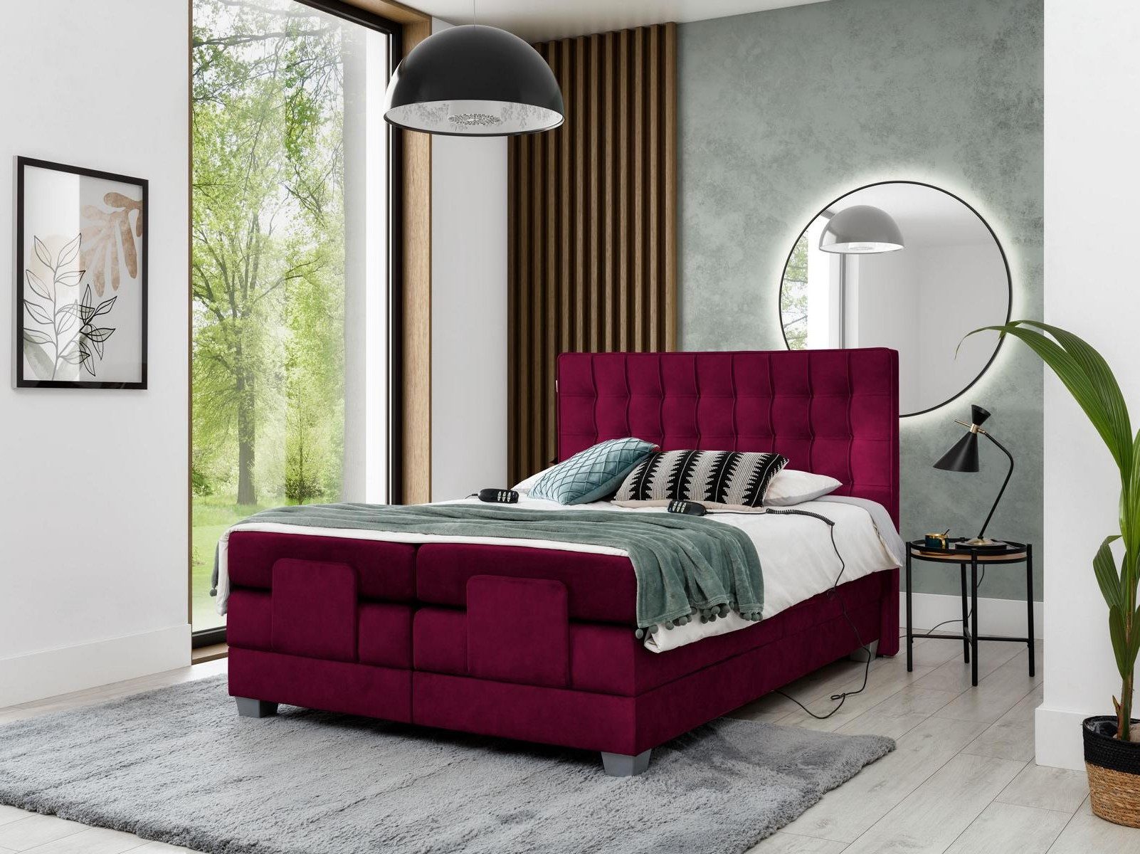 Xlmoebel Polsterbett Modernes Holz-Textil-Luxusbett für stilvolle Schlafzimmergestaltung (Bett, 1-tlg., Bett), Hergestellt in Europa