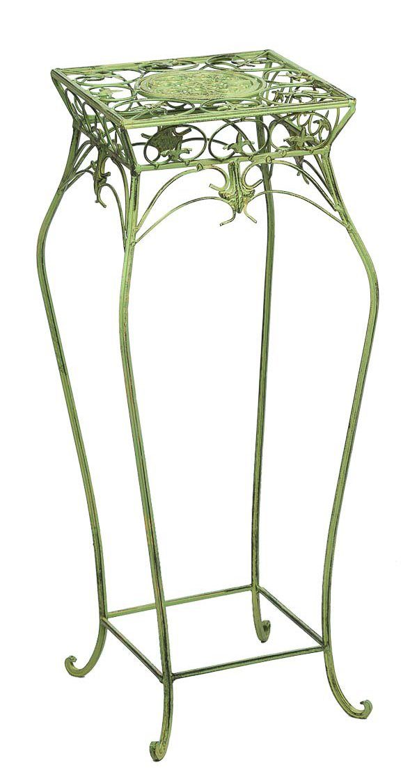 Aubaho Blumenbank Blumenhocker 71cm Blumentisch Blumenständer Garten grün Eisen Blumensä