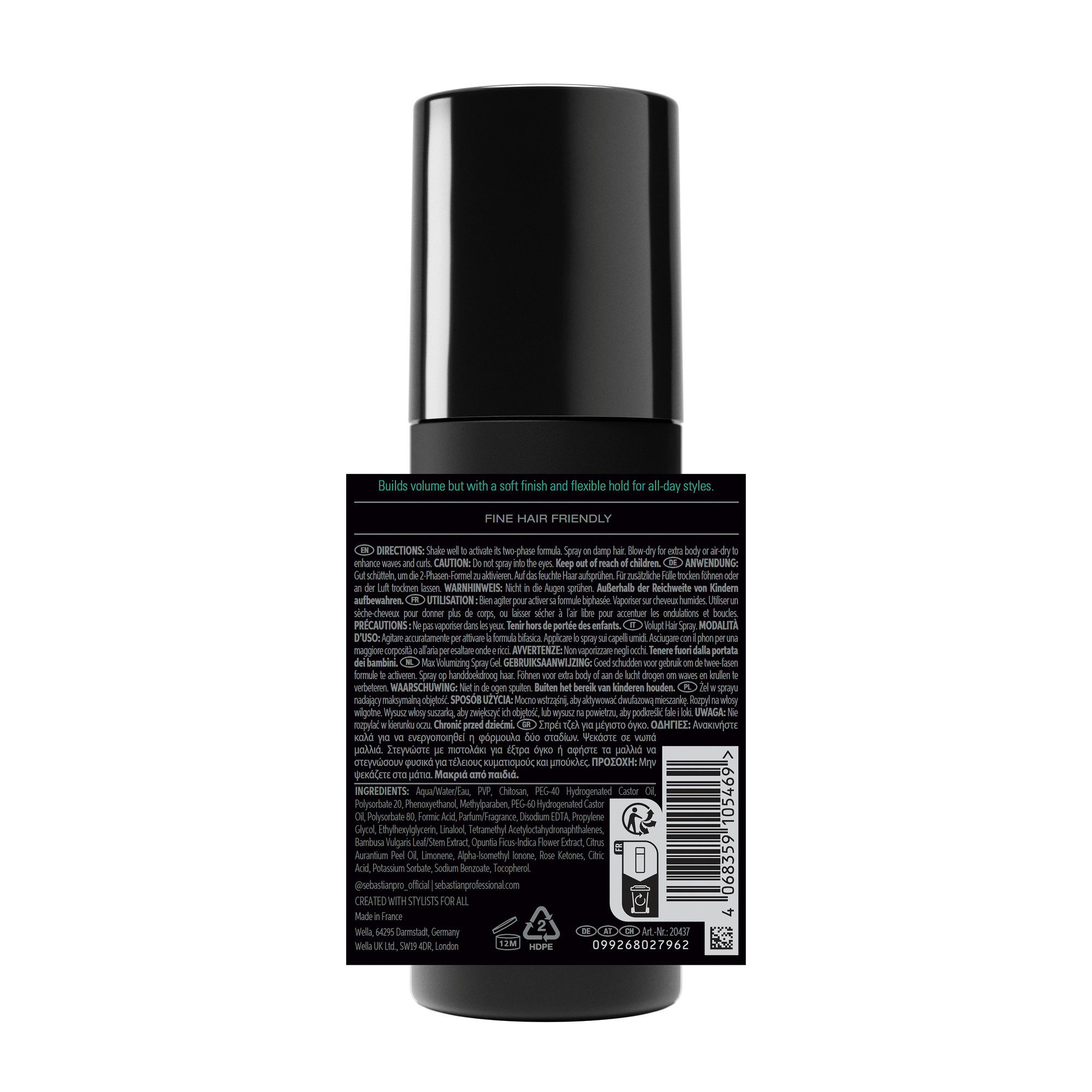 Sebastian Professional Haarpflege-Spray Volupt Spray, für glanzloses Haar, gegen Frizz, volumenverstärkende Formel, 150 ml