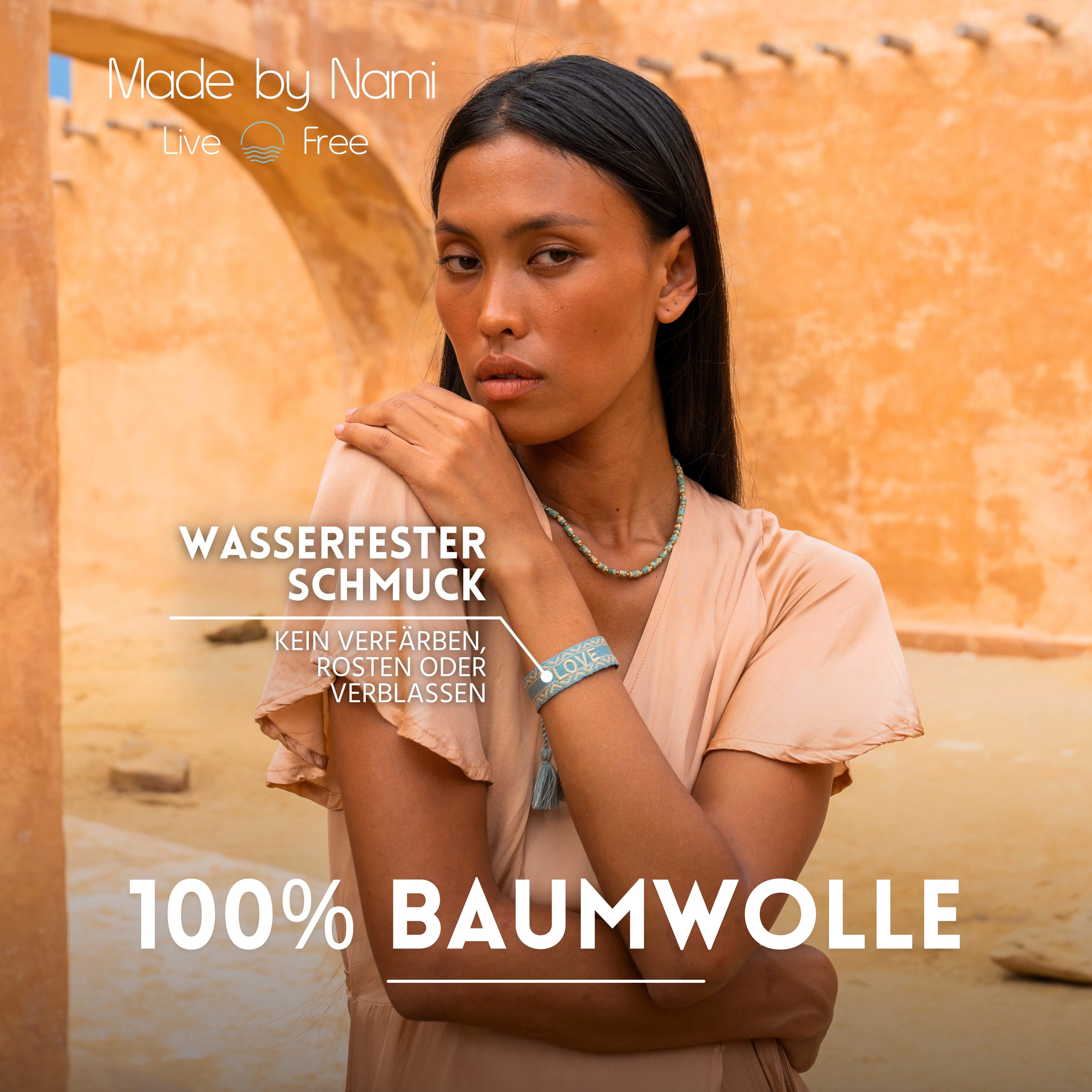 Made by Nami Armband Gewebt Damen mit Schriftzug in verschiedenen Varianten günstig online kaufen
