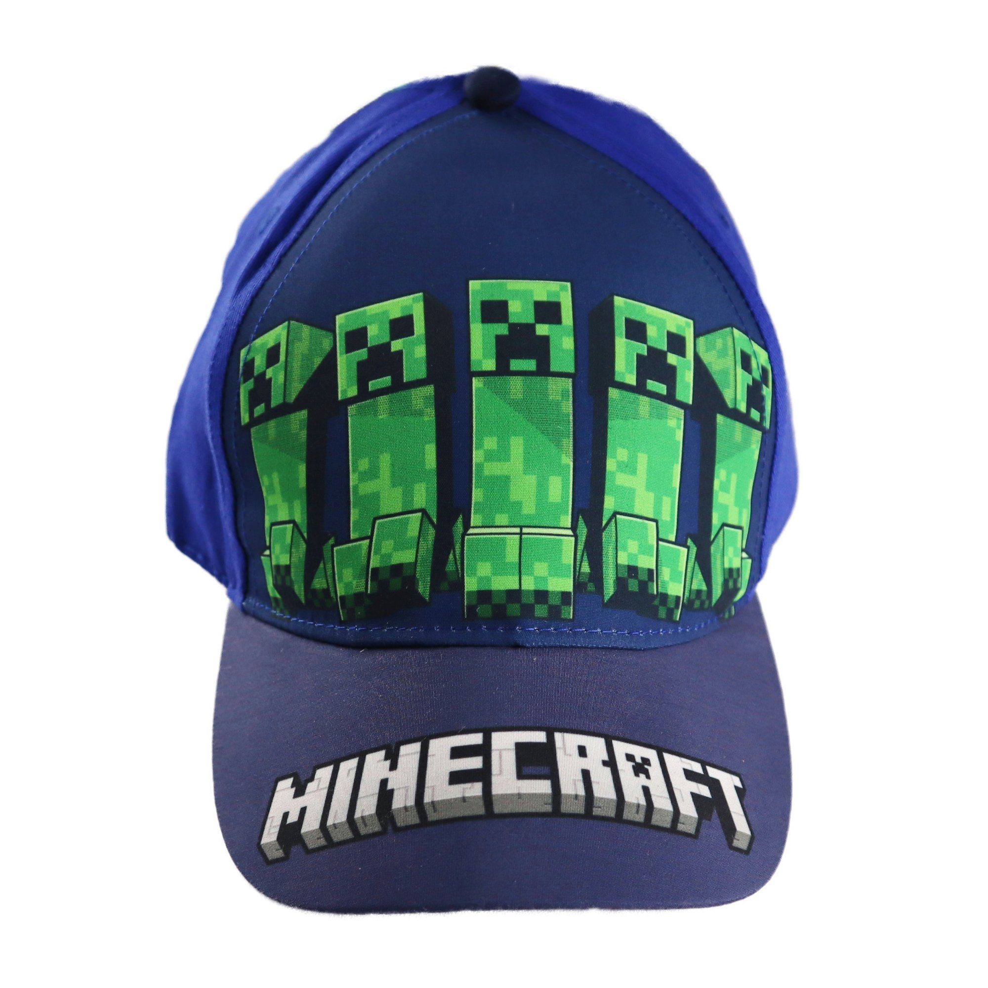 Kinder 54 bis Minecraft Basecaps Cap Creeper Baseball Gr. Blau 52 Minecraft Jugend