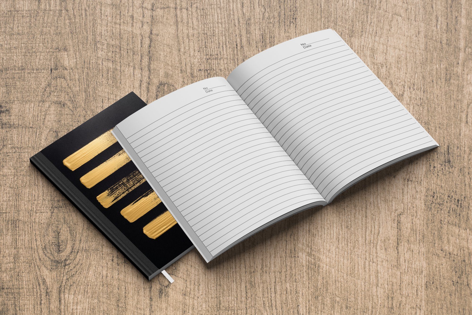 Journal, Notizbuch Muster Haushaltsbuch Tagebuch, Merkzettel, Hintergrund, A5, schwarzem goldener Seiten, auf Notizheft, aus 98 Farbe MuchoWow