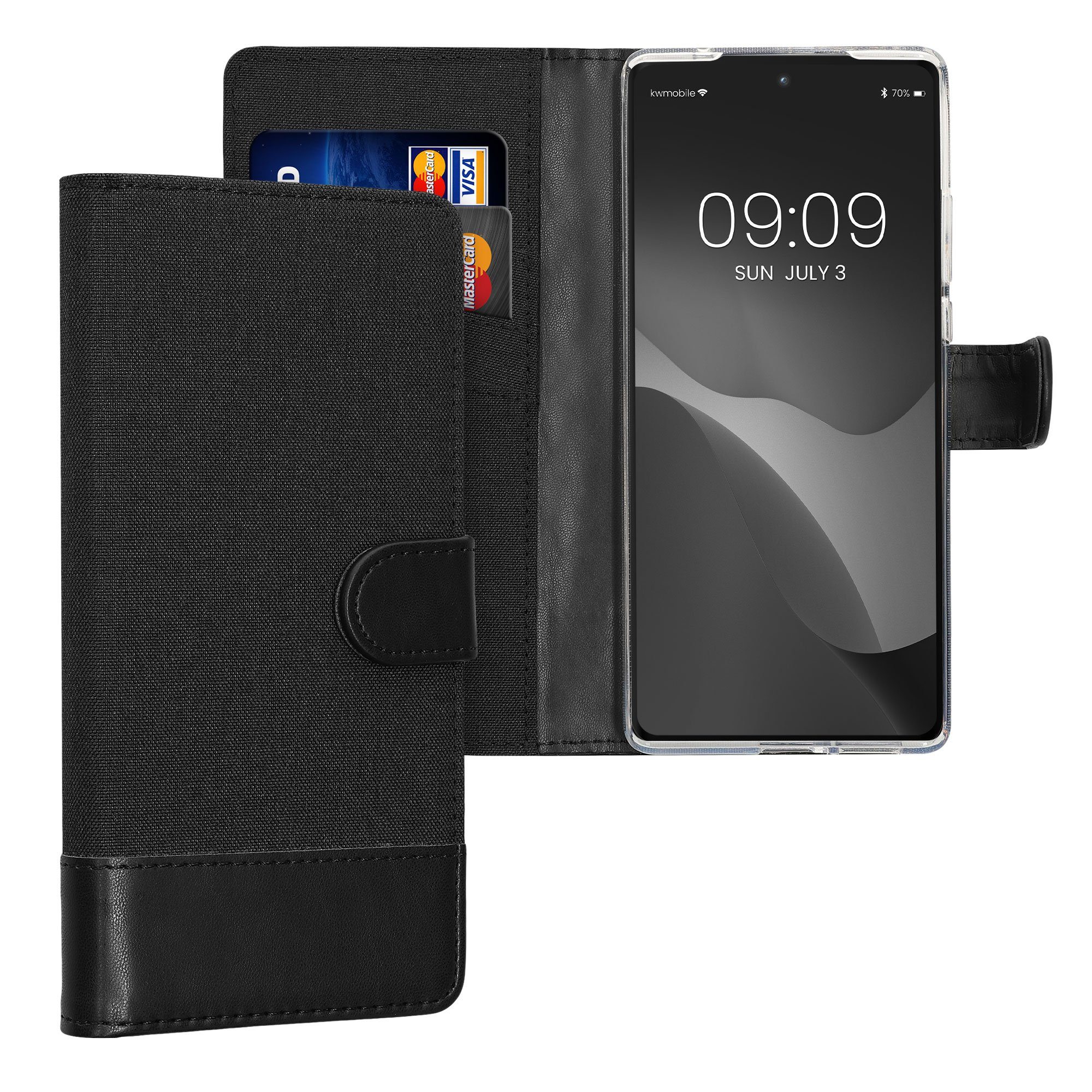 kwmobile Handyhülle Wallet Case für Motorola Edge 30 Ultra, Hülle mit  Ständer - Handyhülle Kartenfächer