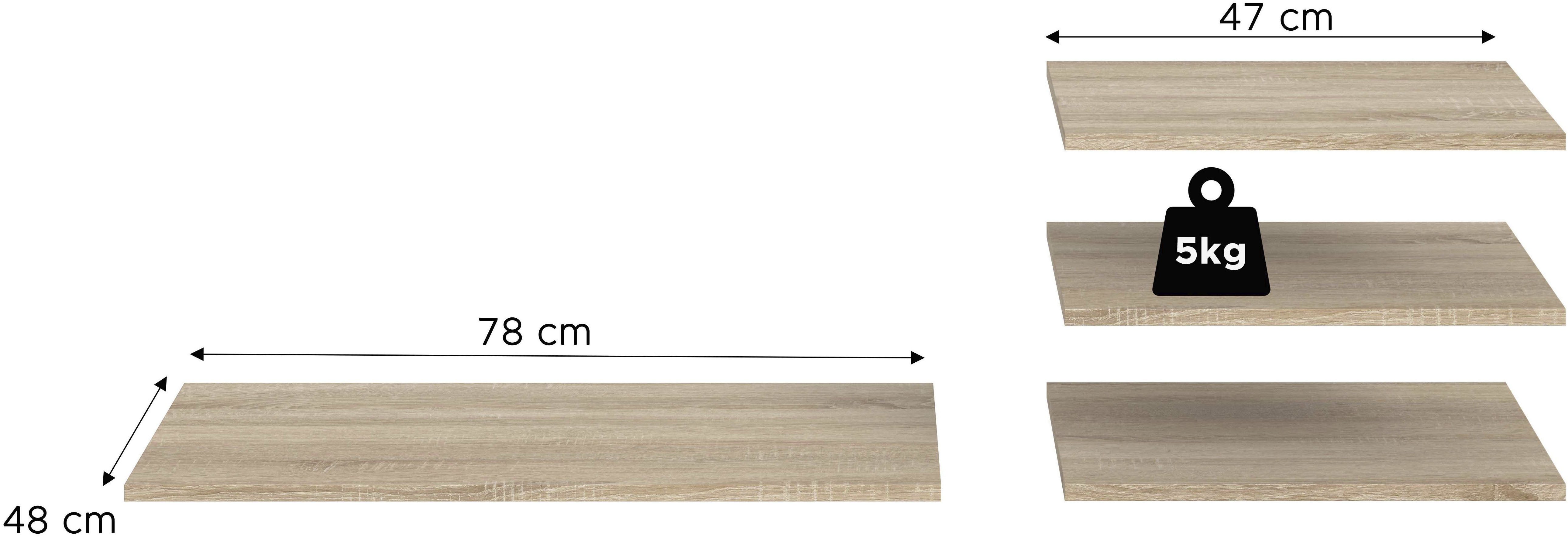 Home affaire Einlegeboden BENDINGO, 4er Set Einlegeböden, Breite: 78cm & 47cm, 1 Boden in 78 cm Breite & 3 Böden in 47 cm Breite