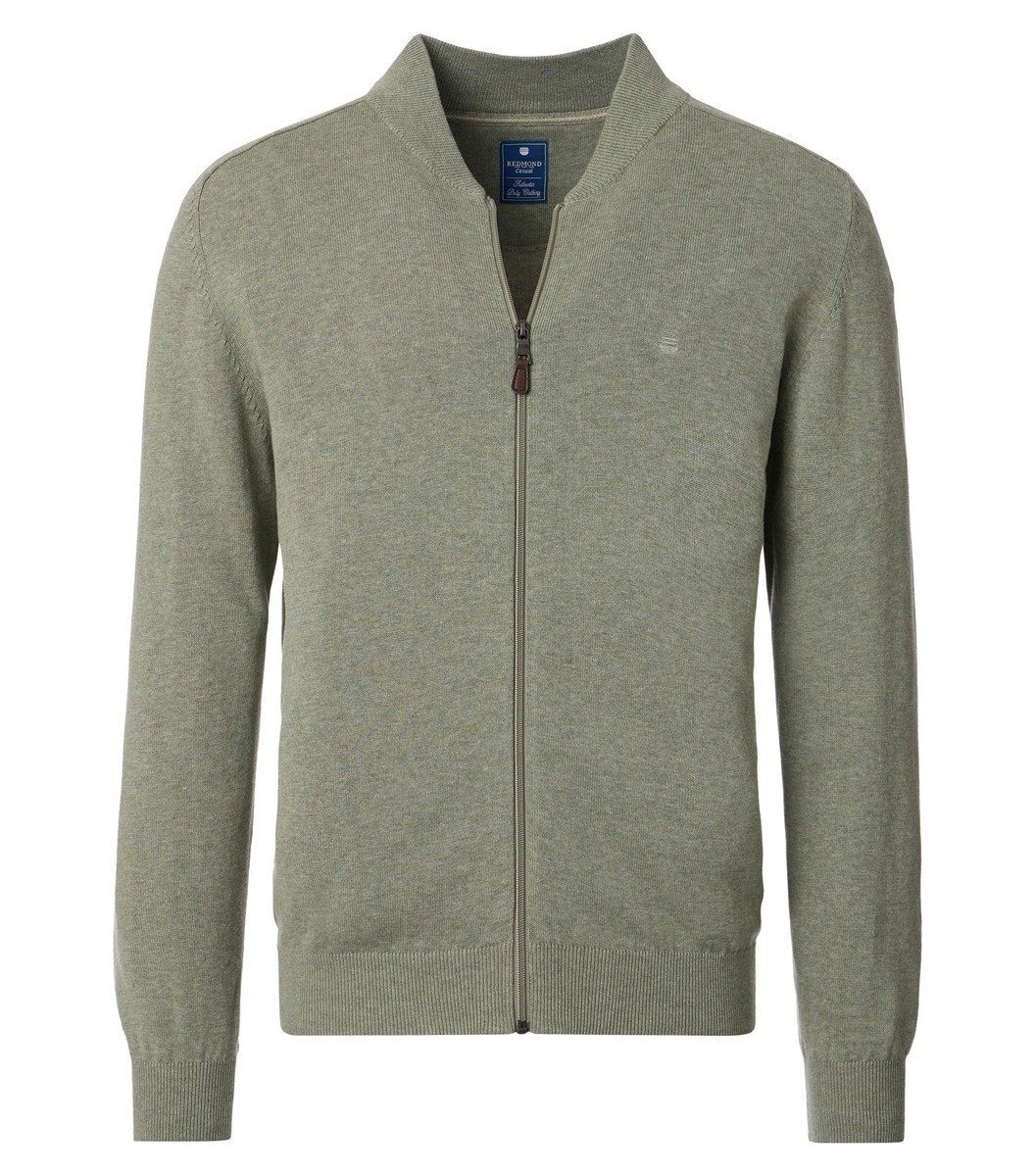 Redmond Strickjacke REDMOND Casual Herren Strickjacke Zipper Comfort Salbeigrün
