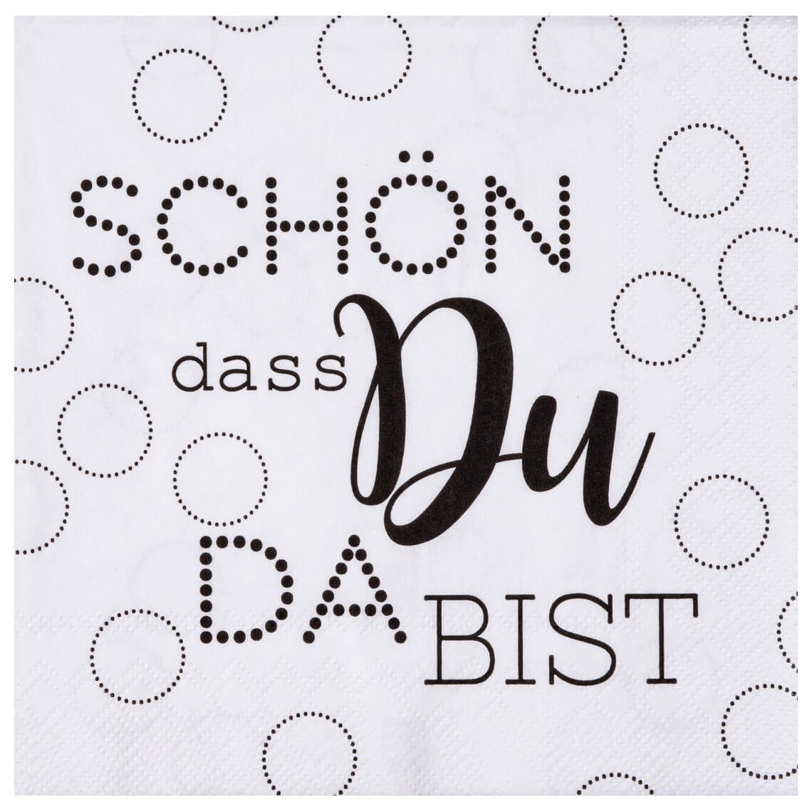 Räder Design Papierserviette SERVIETTEN "SCHÖN, DASS DU DA BIST"