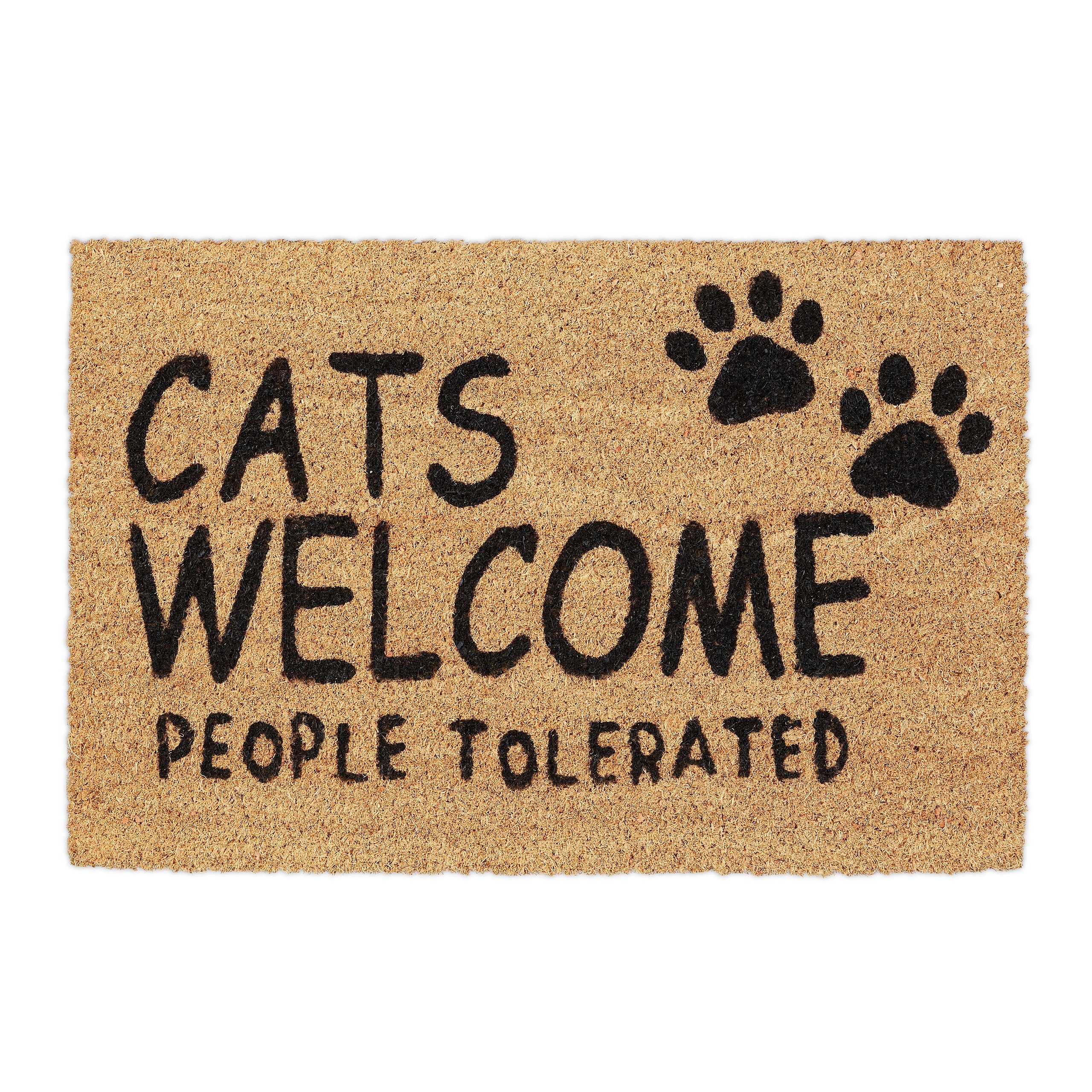 relaxdays Fußmatte Kokos Fußmatte Cats Welcome, günstig online kaufen
