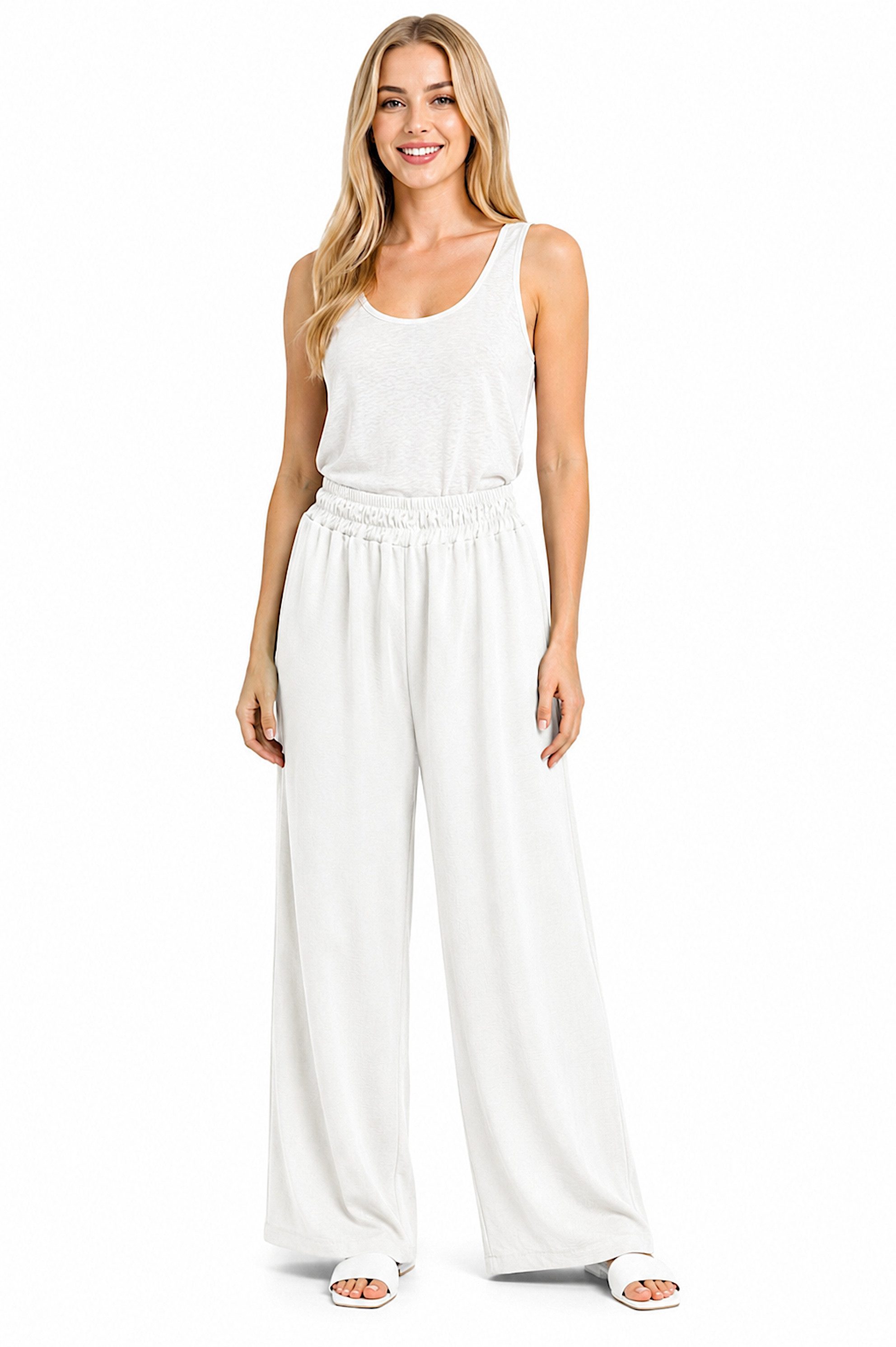Worldclassca Stoffhose Worldclassca Crinkle-Hose Stoffhose Strandhose Weite Sommerhose Leicht Neue Kollektion - Stilvolle und gemütliche Sommer Mode für Damen