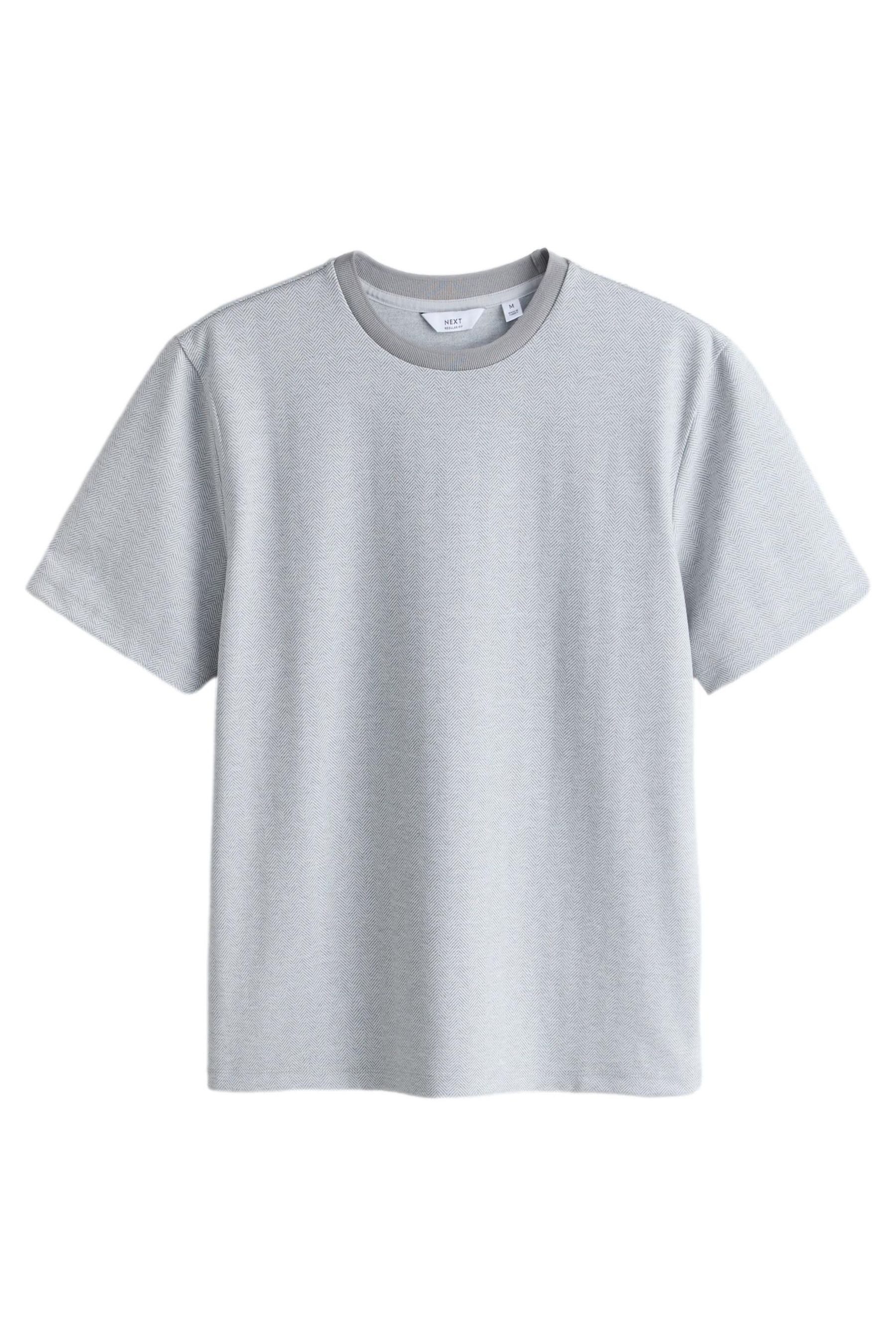 Next T-Shirt Heritage T-Shirt mit Fischgrätmuster (1-tlg)