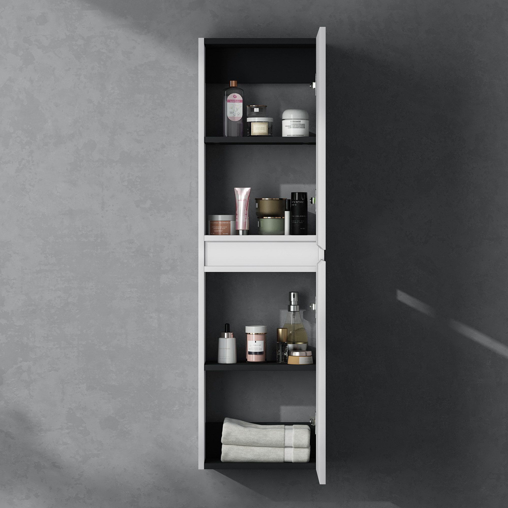 doporro Seitenschrank Badschrank Schmal Hochschrank Badezimmer Hängend Verona