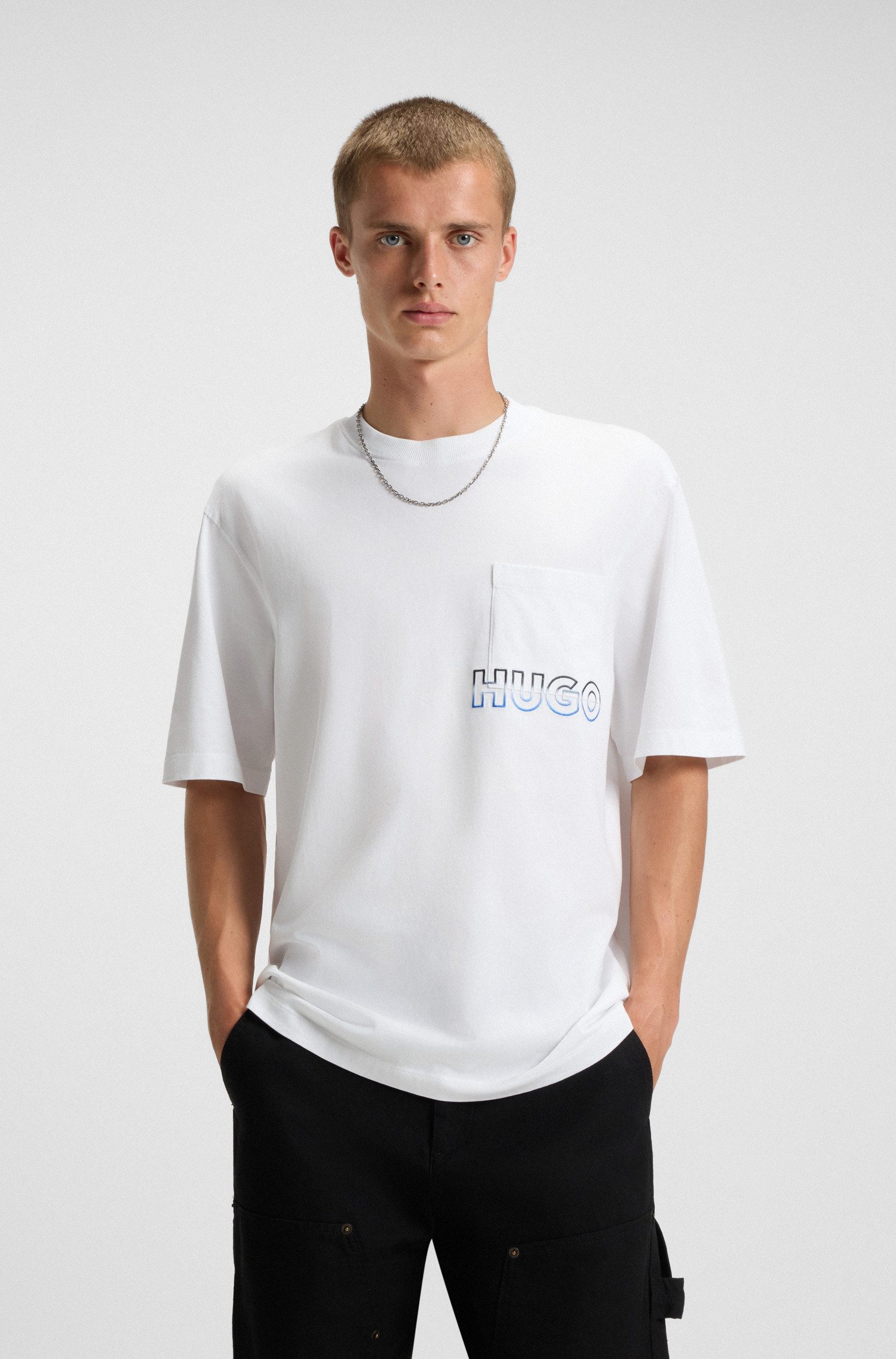 HUGO Blue T-Shirt Nogoste Rundhalsausschnitt, regular günstig online kaufen