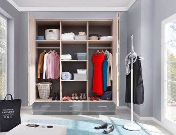 Stylefy Garderobenschrank Anselm (Kinderschrank, Mehrzweckschrank) mit 6 Fächern und Schubladen, Spanplatte, viel Stauraum, FSC-Zertifizierung, Modern Design