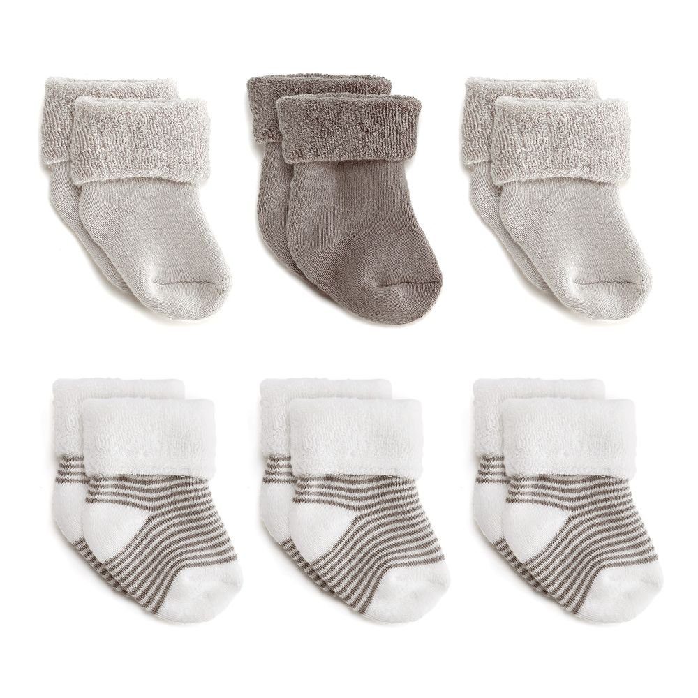 LaLoona Kurzsocken Natur Baby Socken Set (0-3 Monate) 6 Paar warme  Babysöckchen Erstlingssocken, Lassen sich zu fast allen Outfits kombinieren  dank neutraler, dezenter Farben