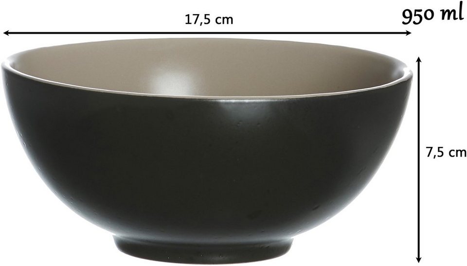 Ritzenhoff & Breker Schale Morelia, Steinzeug, (Set, 2-tlg), Buddha-Bowls,  Ø 17,5 cm