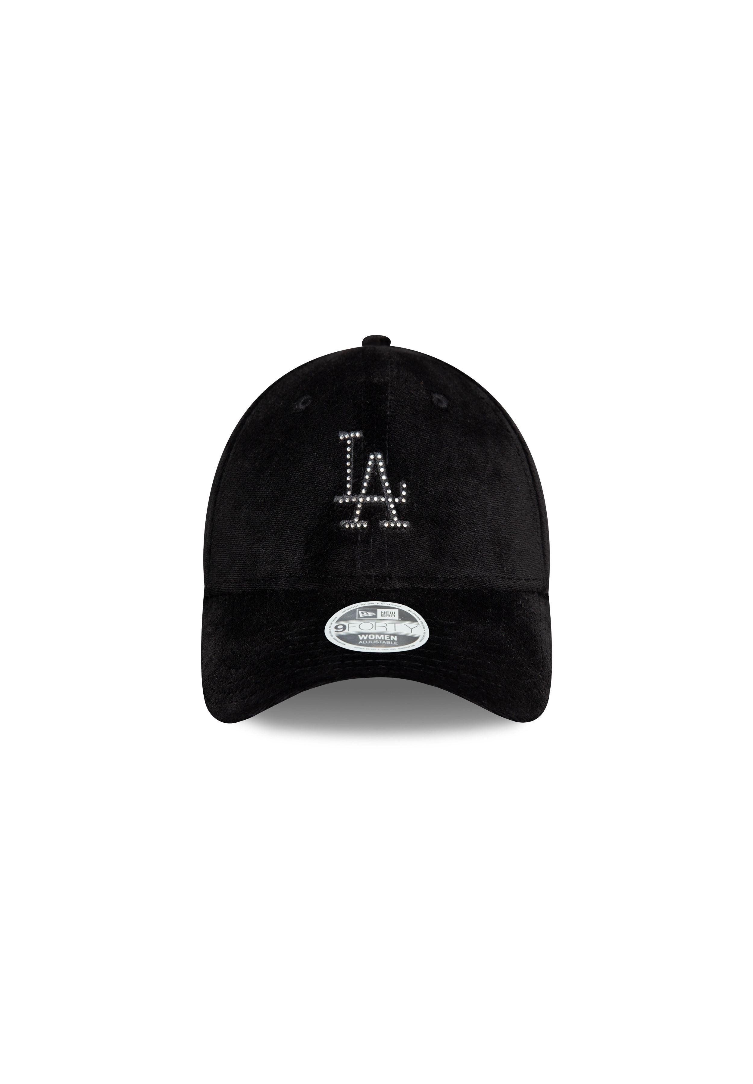 New Era Baseball Cap Los Angeles Dodgers MLB Womens Diamante Velour Schwarz 9Forty Verstell (1-St)